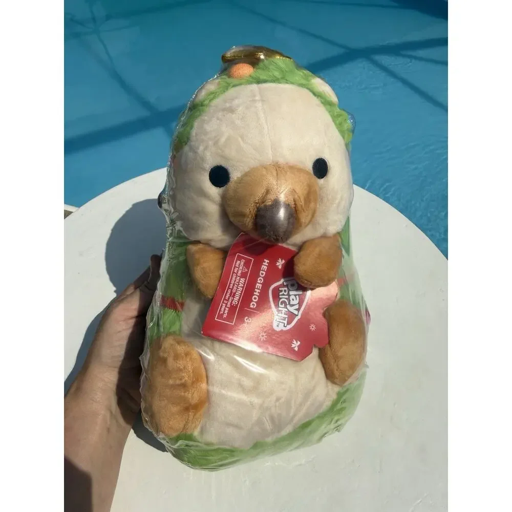 Play Right Green Holiday Hedgehog Stuffed Plush Christmas Tree Ornaments 10” NWT